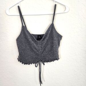Urban Outfitters | Ribbed Crop Top Gray Small